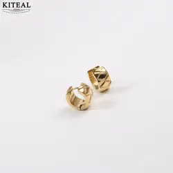 KITEAL 2024 new hit PVD plated Lady earrings earring female 2024 Grid pattern women earring christmas gift