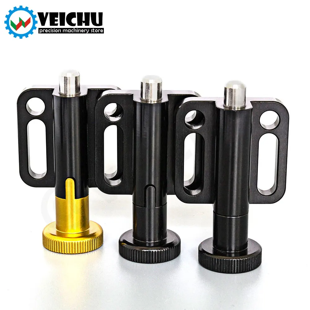 VEICHU Precision Spring Loaded Indexing Pin Aluminum Knob Stainless Steel Indexing Plungers With Mounting Flange For Equipment