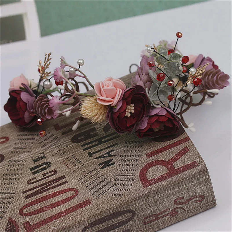 CC Hairband Headband Crown Tiara 100% Handmade Wedding Hair Accessories For Women Bridal Bridesmaids Engagement Beach Gift 2826