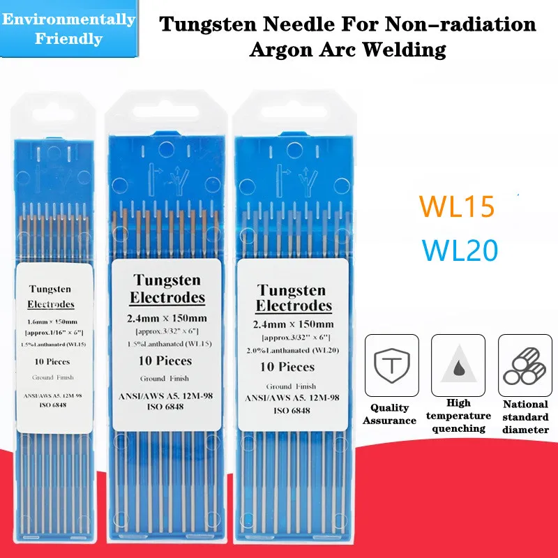 10pcs Tungsten Electrodes TIG Welding Rods WL15 WL20 TIG Tungsten Electrode 1.0 1.6 2.0 2.4 3.0 4.0 Metalworking