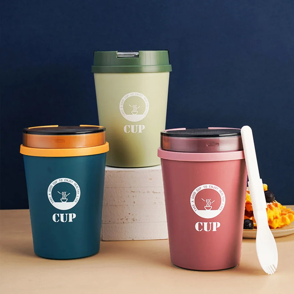 Portable Sealed Soup Cup Microwaveable Soup To-Go Container Leakproof Soup Jar Insulated Hot Milk Cup Food Container