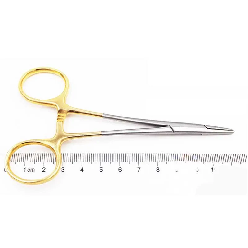 Double Eyelids Embedding Surgical Tools Gold Handle Needle Holder Needle Clamp Cosmetic Shaping Ophthalmic Instruments