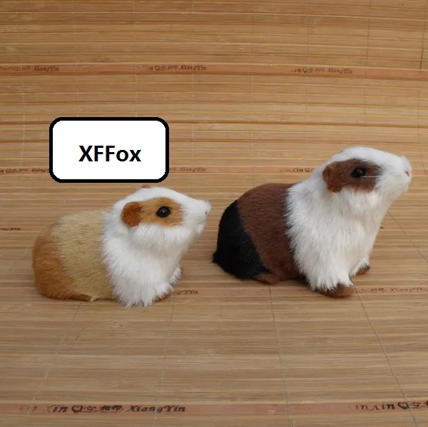 Pair of 12-14cm Realistic Hamsters Models Cute Mixed Plastic And Fur Hamster Dolls for Home Decoration Pet Simulation Collectibl
