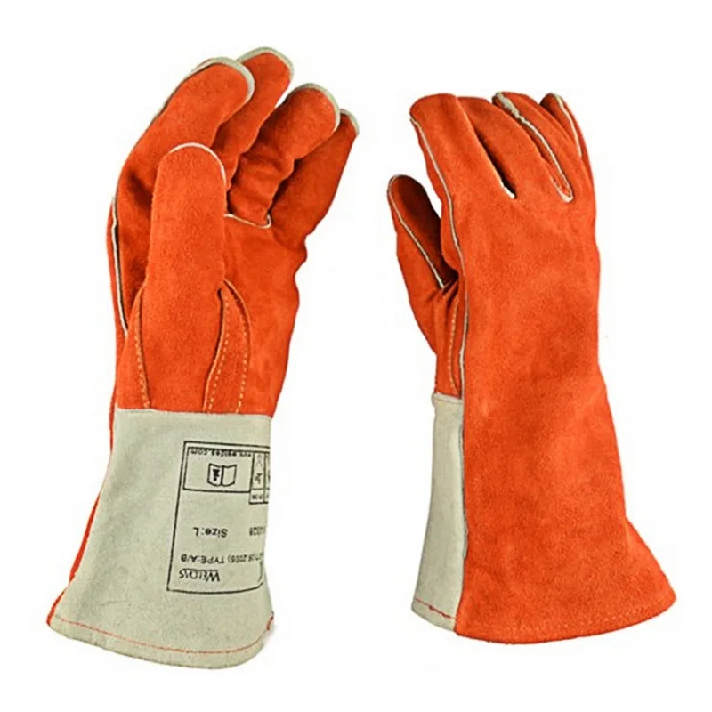 

Leather Welding Gloves Cowhide Long High Temperature Heat Insulation Safety Shield Guard Durable Protection Welder Glove XL