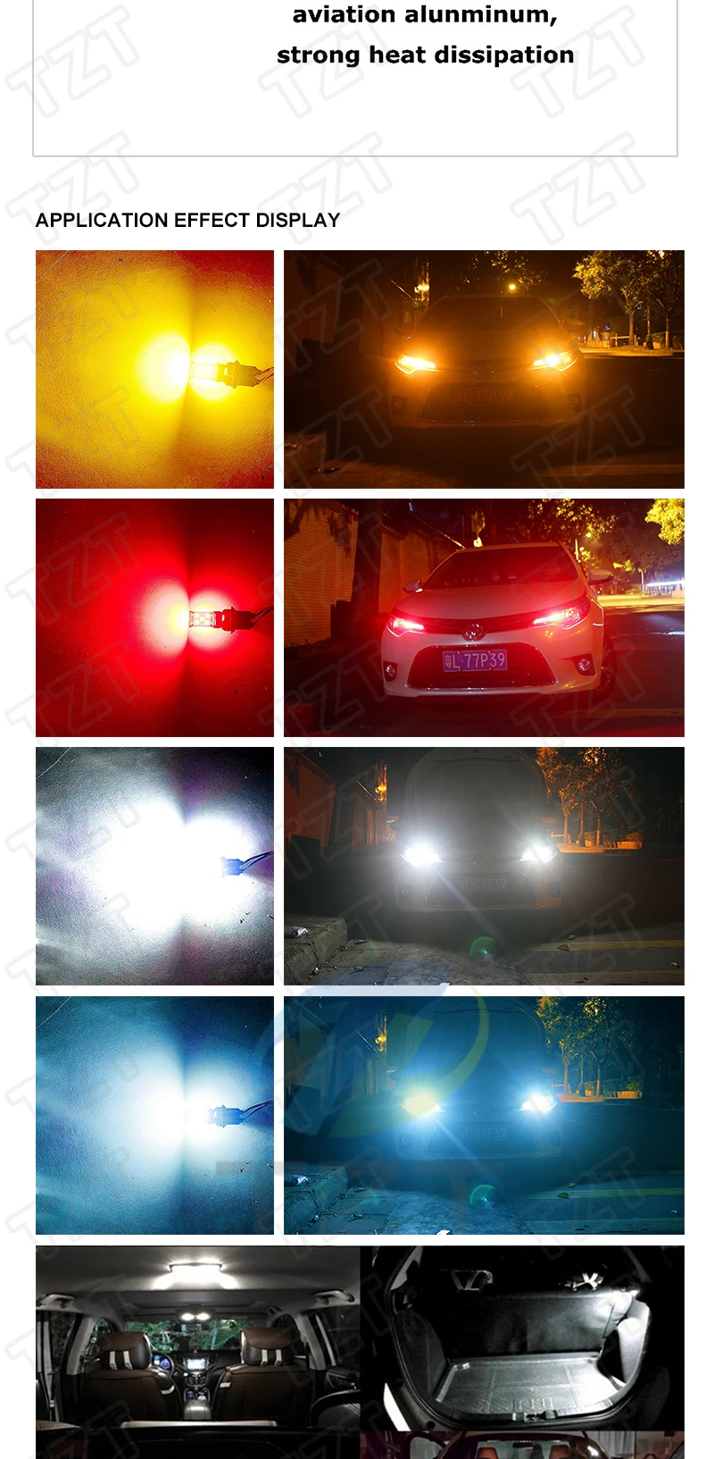 TZT T10 W5W Neue Superhelle LED-Leuchten WY5W 168 501 2825 Auto-Keilblitzlichter Seitenlampen Auto-Innenraumleuchte Leseleuchte Deckenlampe – Detail 3