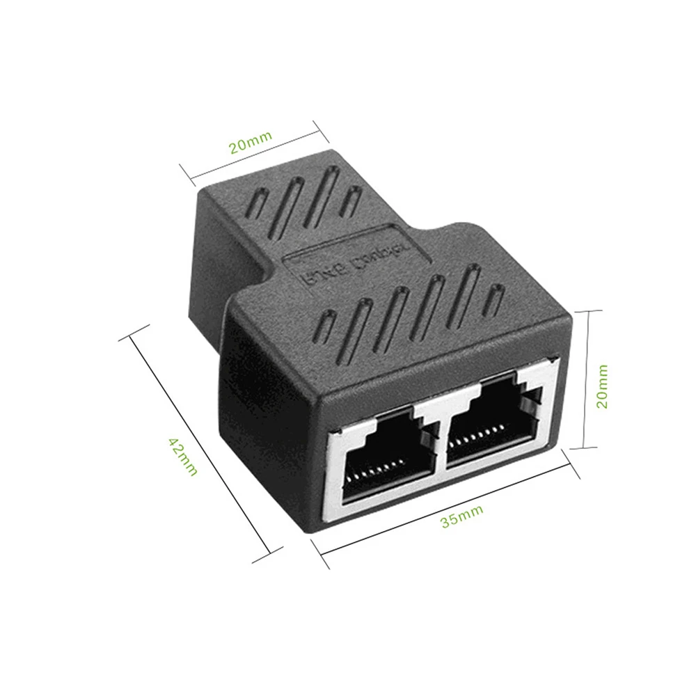 1 To 2 Ways RJ45 Ethernet LAN Network Splitter Double Adapter Ports Coupler Connector Extender Adapter Plug