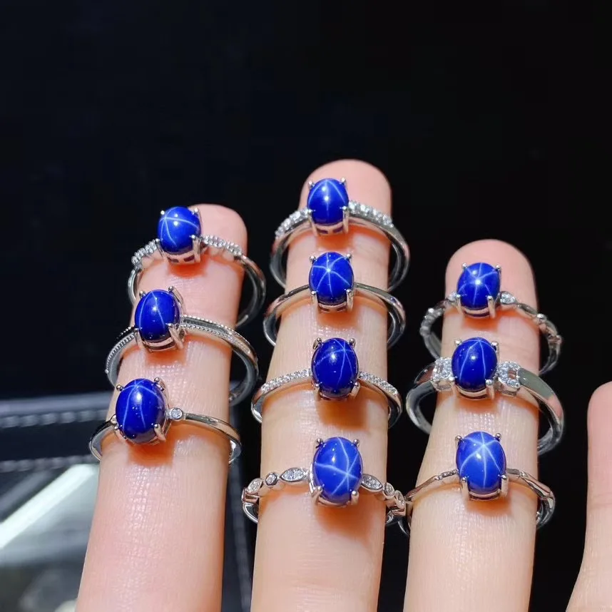 Star Blue Sapphrie with 925 Silver and Send At Random  Luxury Jewelry Wedding Rings