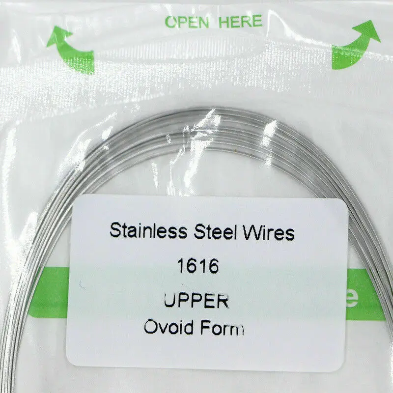 Dental ortodônticos arco fios retangular de aço inoxidável forma ovóide 10 pces arcabins para suportes dentista materiais odontologia