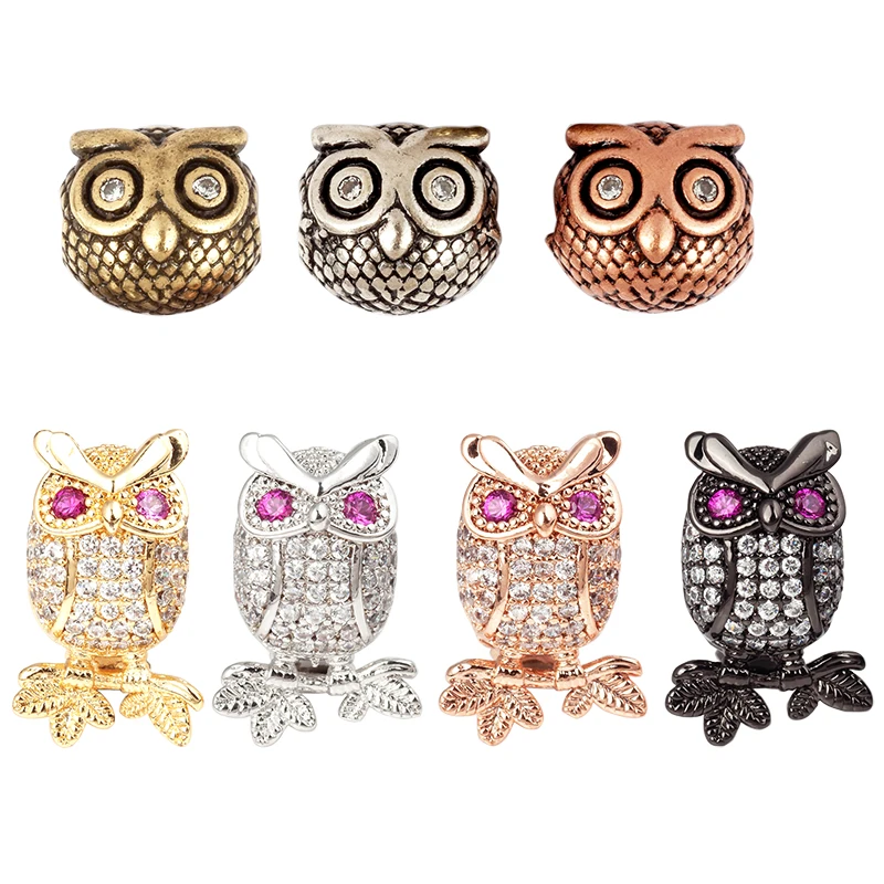 Cute 3D Owl Bead,Mi…