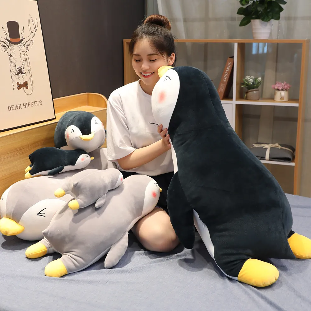 New Arrive 30-100CM Super Soft Lying Penguin Plush Toys Stuffed Cute Animal Children Lovely Cartoon Pilllows Gift For Kids