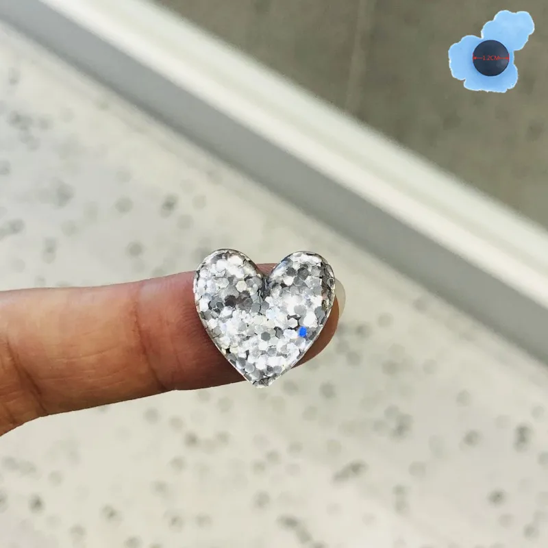Novetly 1Pcs Heart-Shaped Colorful Sequins Shoe Accessories Shoe Buckle   For Charms Shoes Fit Wristbands Kid's Gifts image 3