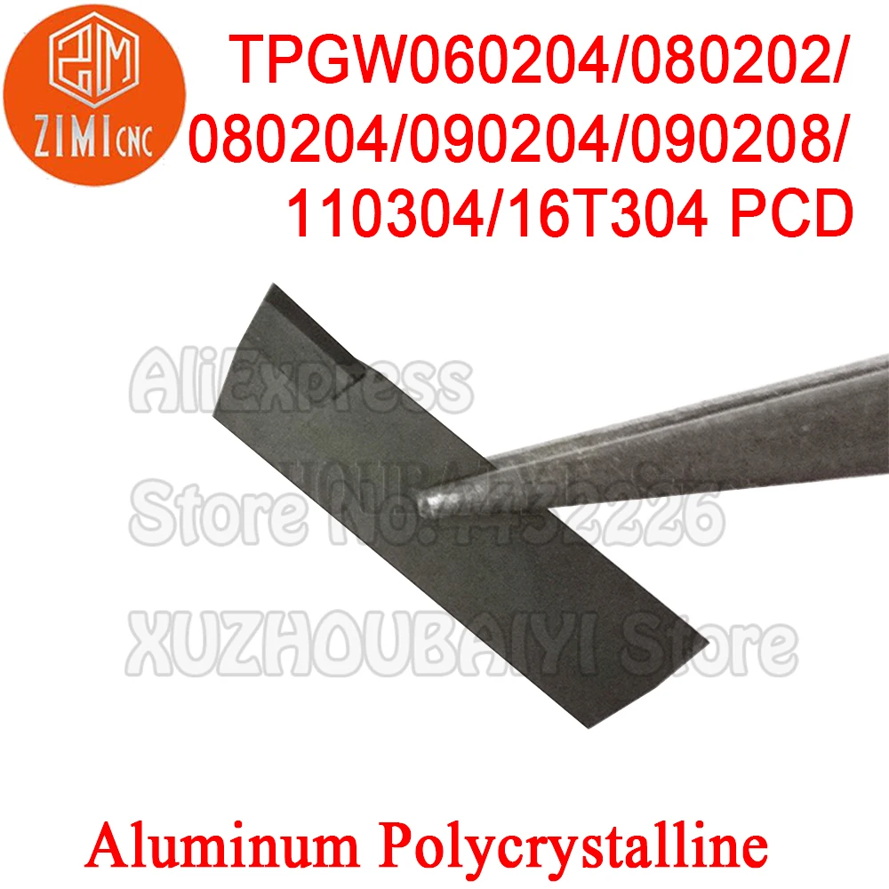 2PCS TPGW060204/080202/080204/090204/090208/110304/16T304 PCD คุณภาพสูงอลูมิเนียม Polycrystalline เพชรแทรกเครื่องตัดเครื่องมือ