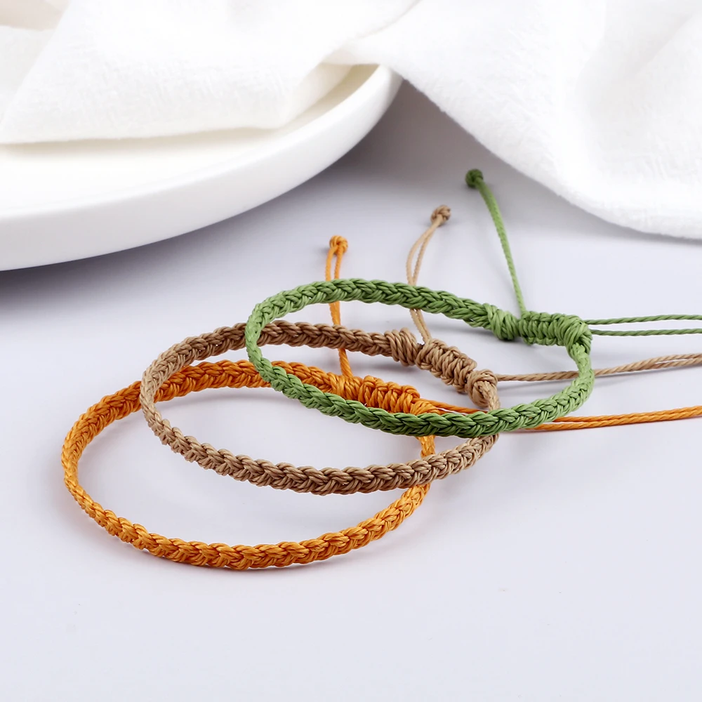 Women Handmade Woven Bracelets Waterproof Wax Thread Wrap Rope Knot Bracelets Men Tibetan Buddhist Bracelet Friend Jewelry Gifts