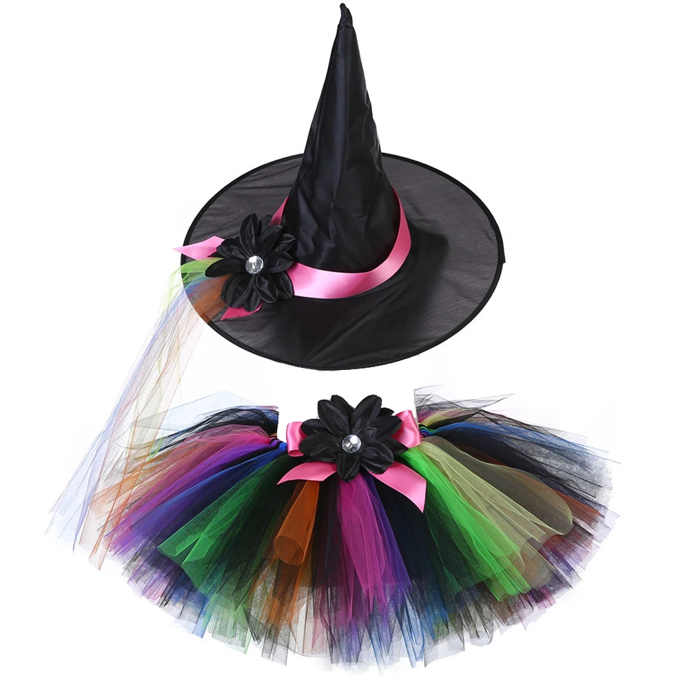 Halloween Witch Tutu Skirt for Girls Kids Birthday Tutus Toddler Baby Girl Tulle Skirts Outfit Children Sorceress Fancy Costumes