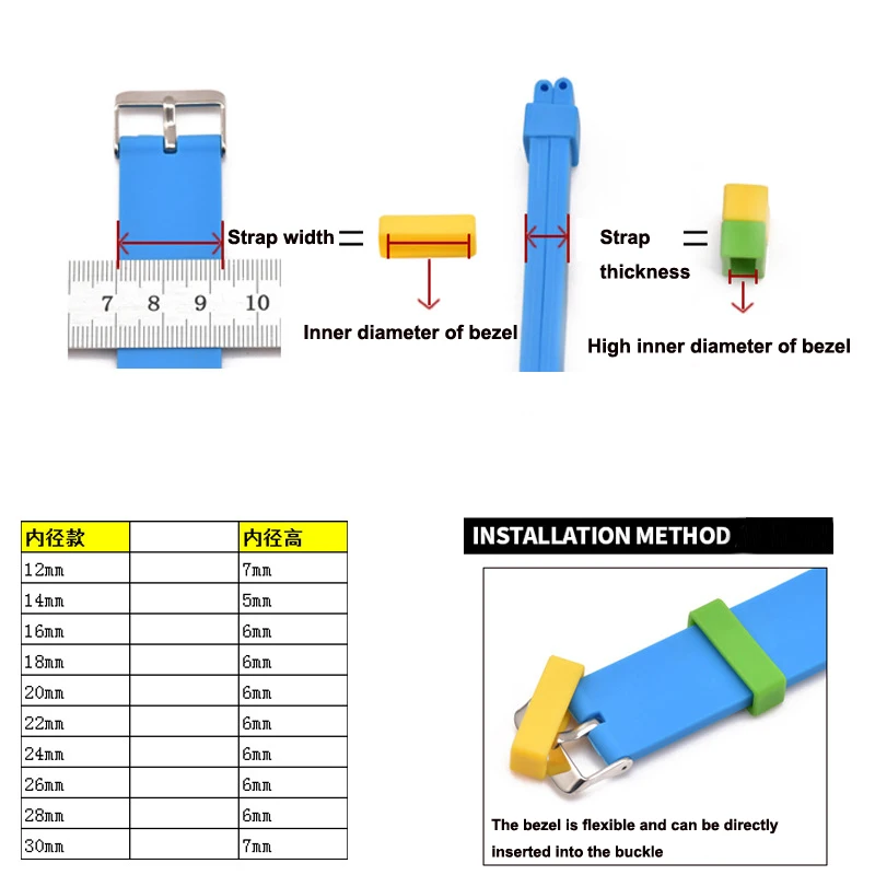 2-10PCS Soft Silicone Watch Strap Loops Rings Keepers Retainers Holders Band Accessories 12 14 16 18 20 22mm 24mm 26 28 30mm