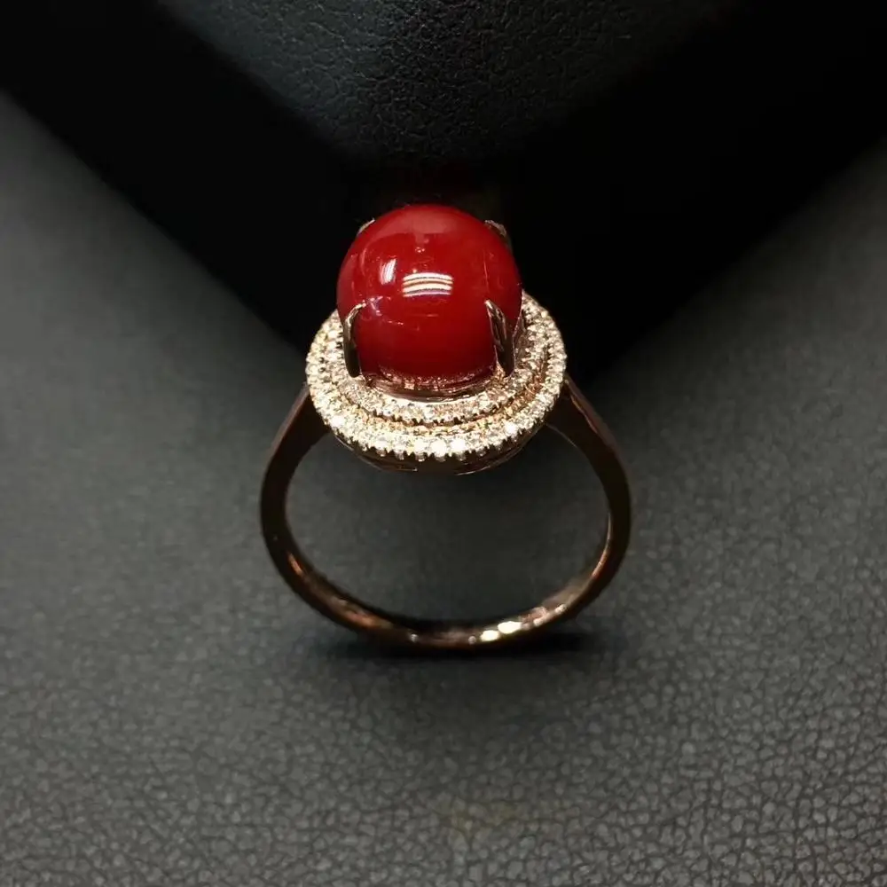 KJJEAXCMY Fine Jewelry Natural Red Coral 925 Sterling Silver New Women Adjustable Gemstone Ring Support Test Luxury Fashion