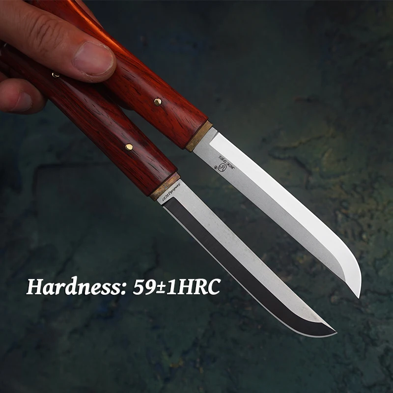 VG10 Damascus Steel / 12C27N Powder Steel Bushcraft Survival Paring Knife Rosewood Handle Outdoor Survival Camping Knives