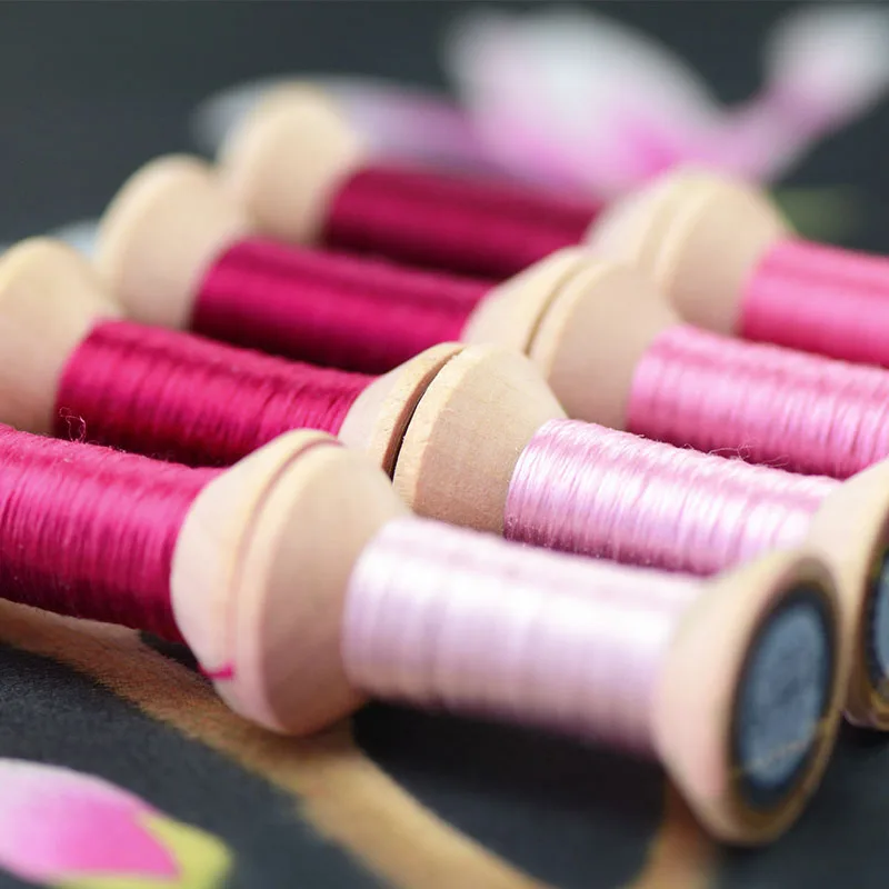 Silk thread spool / embroidery DIY / handmade embroidery thread / charming pink / 20 meters each spool