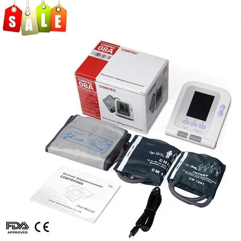 Digital Blood Pressure Monitor NIBP,Adult+Child+Pediatric+SW,Sphygmomanometer CONTEC08A Portable