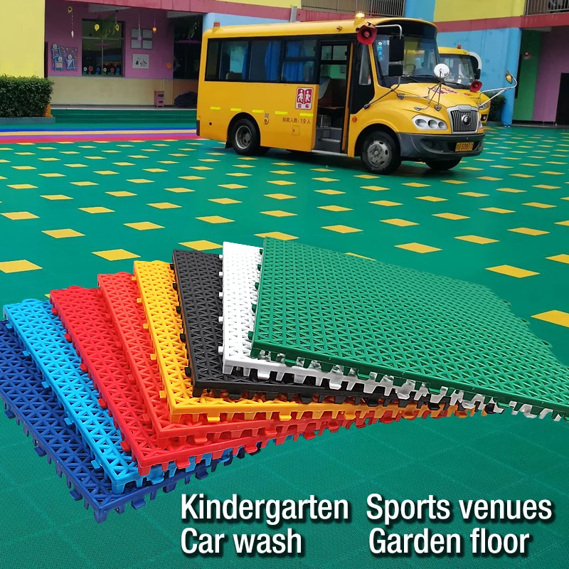 Bathroom splicing mats grid waterproof suspension kindergarten sports floor car wash balcony garden swimming pool plastic tile