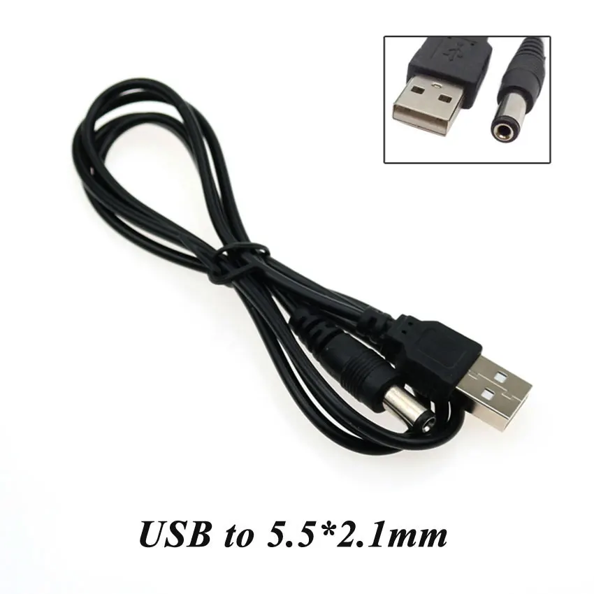 1x USB To 5.5*2.1 2.5*0.7 4.0*1.7 mm Laptop Tablet PC Speaker DC Power Cable 5V Adapter Jack Power Charger Cable Connector