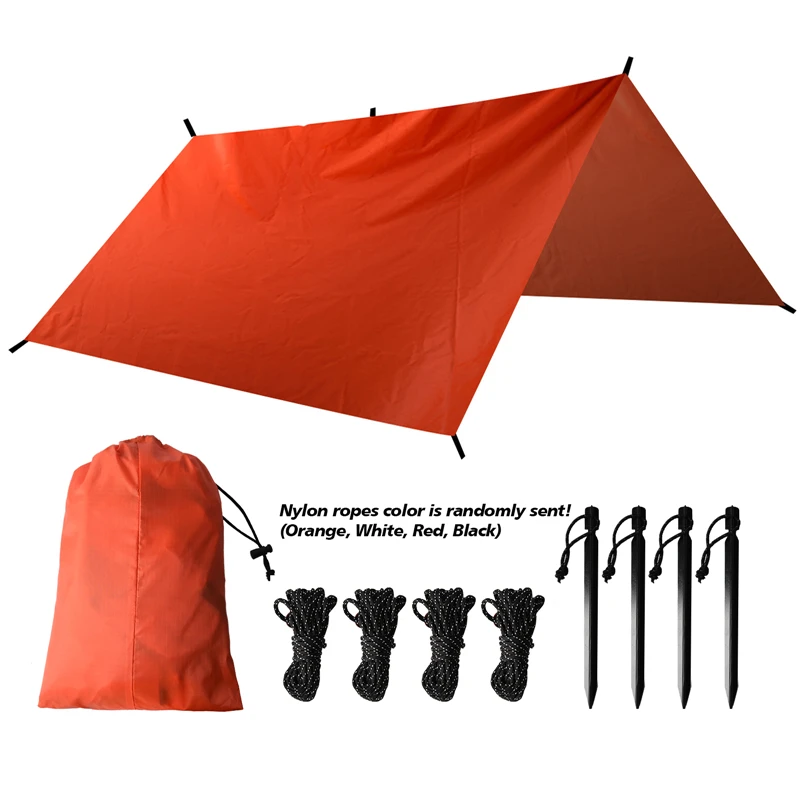 3x3m Awning Waterproof Tarp Tent Shade 210T Ultralight Garden Canopy Sunshade Outdoor Camping Hammock Rain Fly Beach Sun Shelter