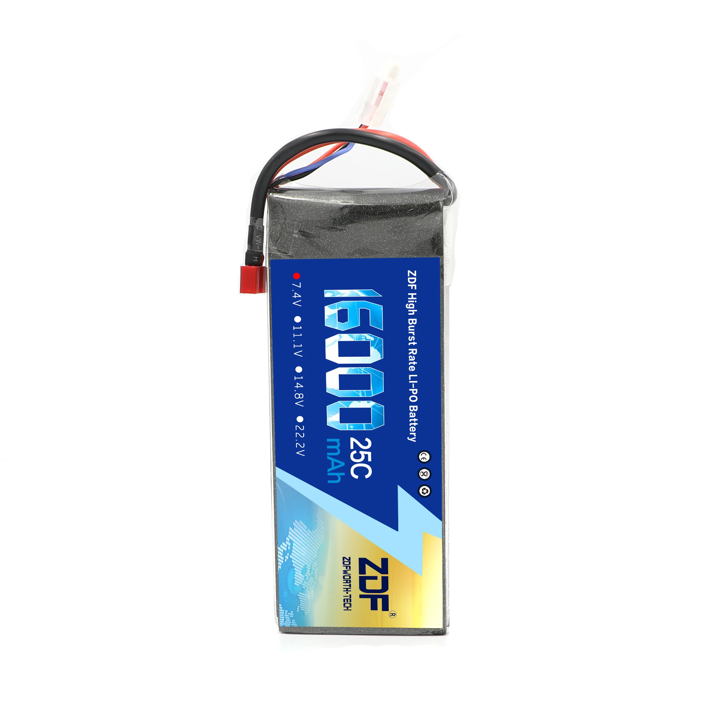 ZDF New Batteries 2S 7.4V 16000mAh 25C 50C For RC Airplane Drone Quadrotor Car Rechargeable RC Battery LiPo 16000mAh 2S AKKU