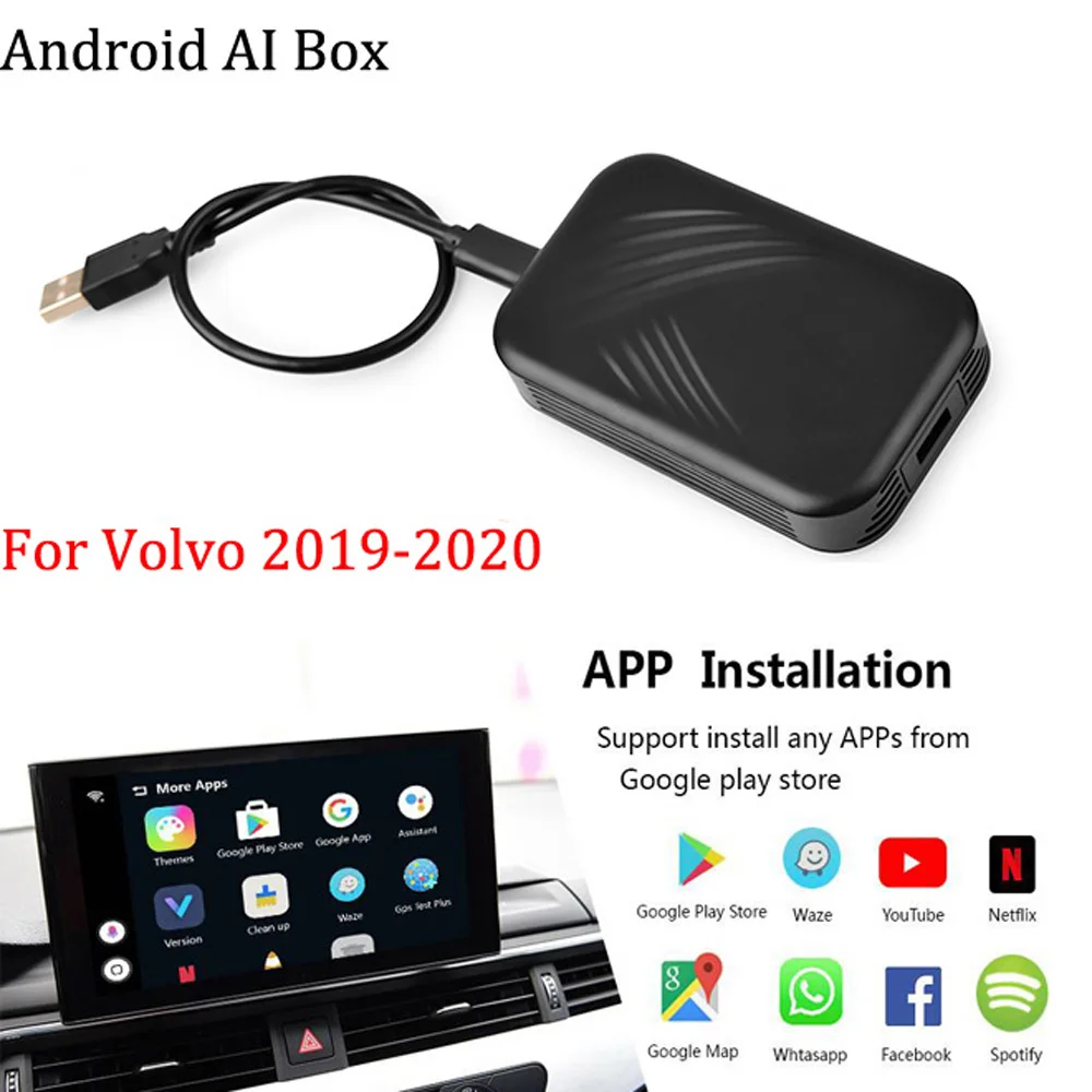 

New Car Android System Universal GPS Wireless CarPlay Dongle For Volvo S60 S90 XC60 XC40 XC90 V60 V90 Tv Receiver Box