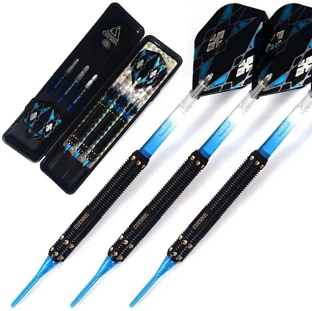 CUESOUL Soft Tip Darts Set Plastic Tip with Dart Case.16g Soft Tip Darts 18g Tungsten soft Tip Darts