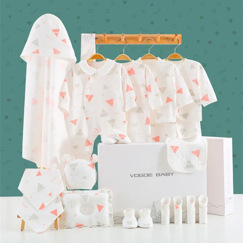 20/21pcs Spring Autumn Newborn Baby Clothing Set Pure Cotton Soft Infant Romper Hat Accessories Clothes Set Without Box 