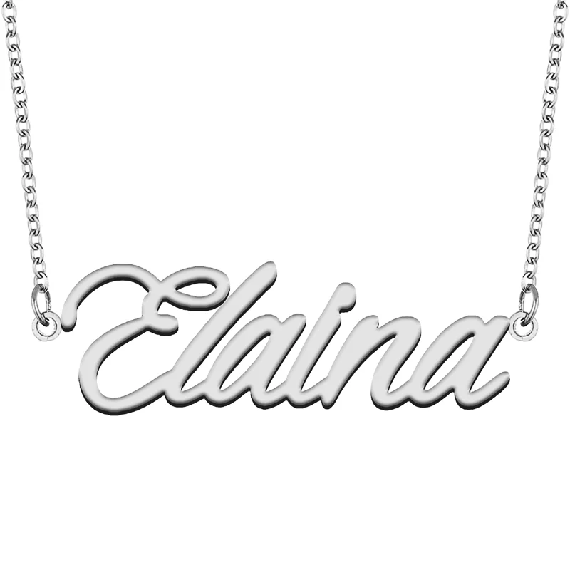 Elaina Custom Name Necklace Customized Pendant Choker Personalized Jewelry Gift for Women Girls Friend Christmas Present