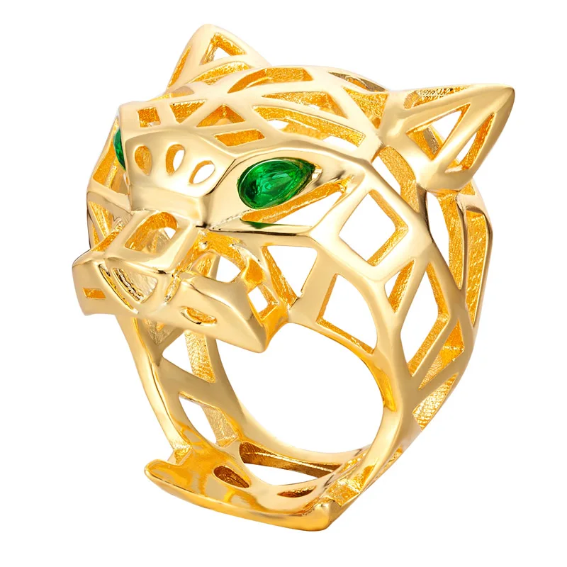 Zlxgirl jewelry luxury brand Gold color animal copper men's finger ring jewelry Dubai Gold wedding ring punk anel aneis bijoux