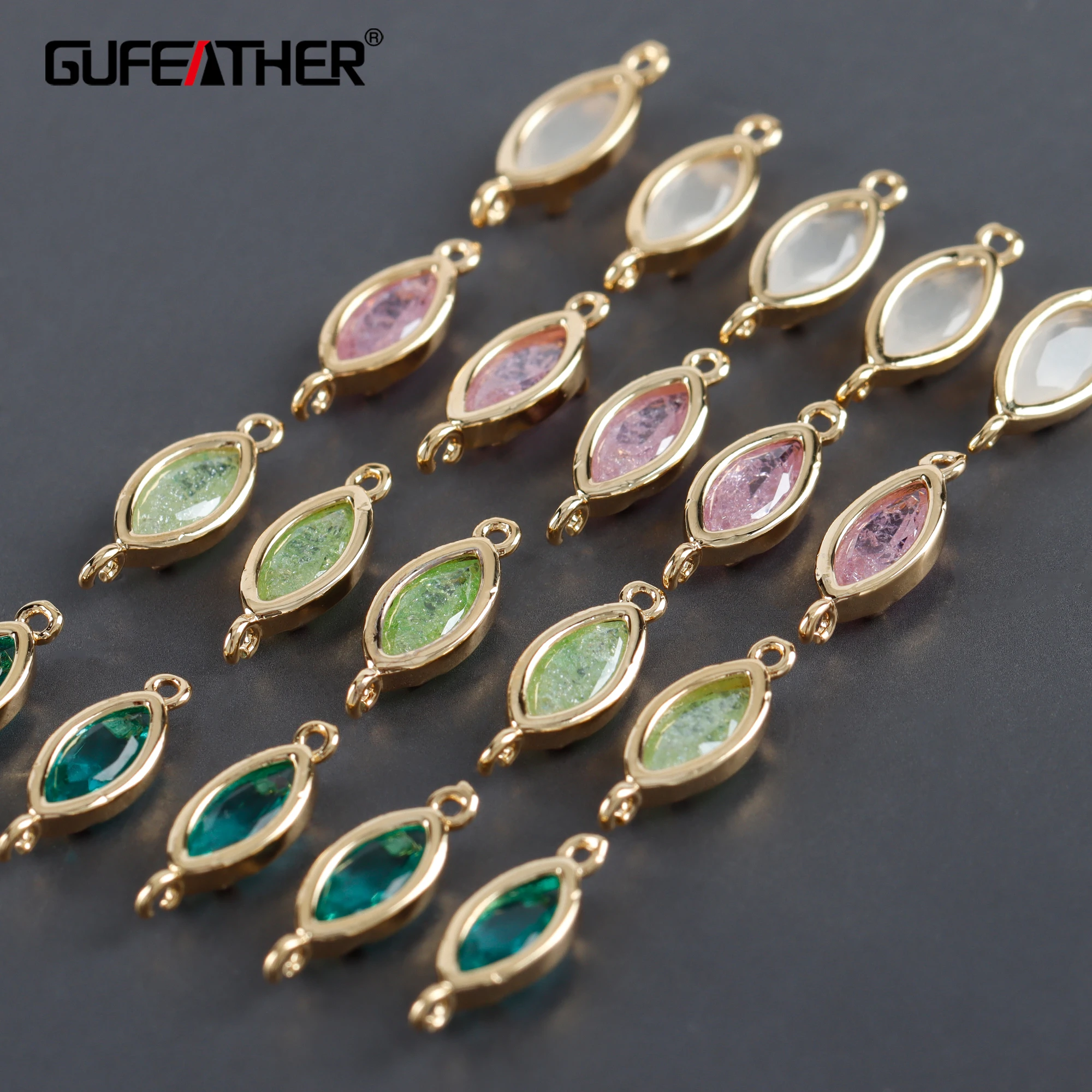 

GUFEATHER M1032,jewelry accessories,pass REACH,nickel free,18k gold plated,copper,zircons,jewelry making,diy earrings,10pcs/lot