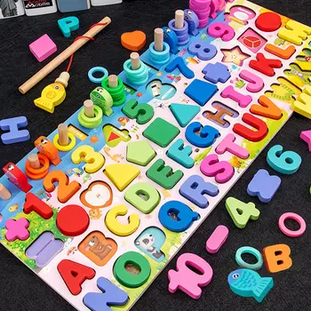 Wooden Montessori educational toys for children early learning baby shape color match board toy for 3 year old kids gift