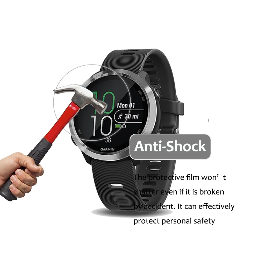 

For Garmin Forerunner 645 / 645 Music Full Cover 5H Anti-shock Explosion-Proof High Clear Screen Protector Smartwatch Film