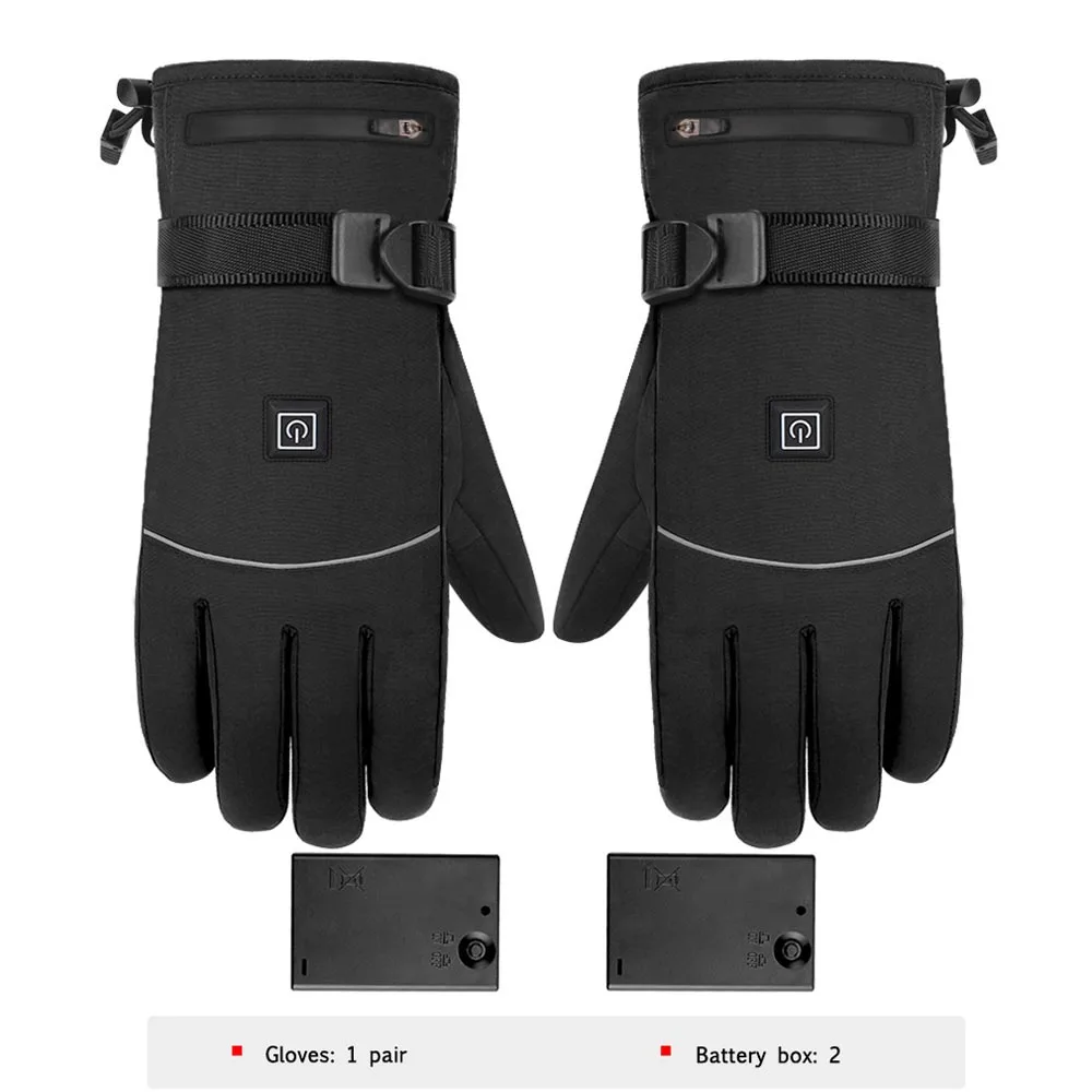 Winter Moto Cycling Electric Heated Gloves Touch Screen Rechargeable Heating Thermal Gloves Mountain Bike Motocross Gloves