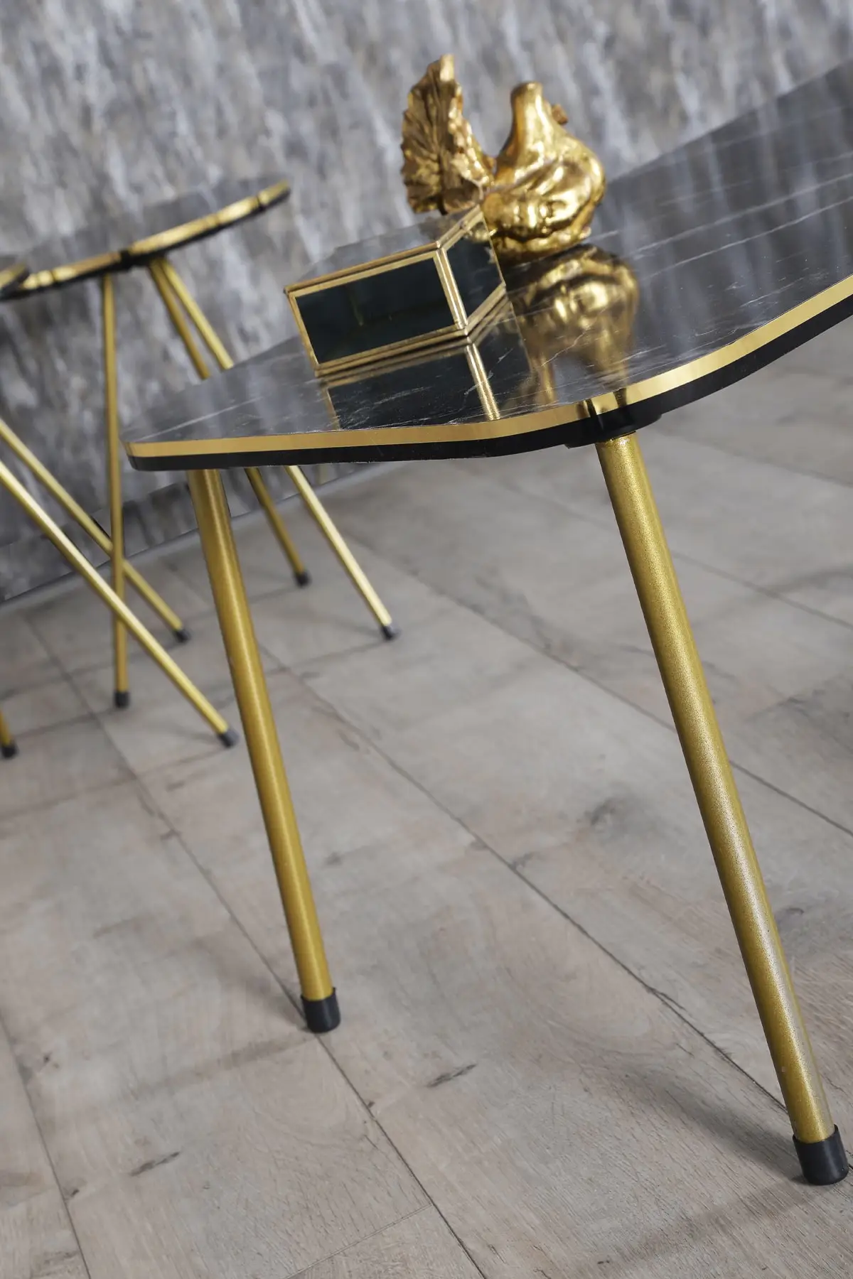 Zigon Coffee Table And Medium Coffee Table Set Kr Double Gold Bendir Metal