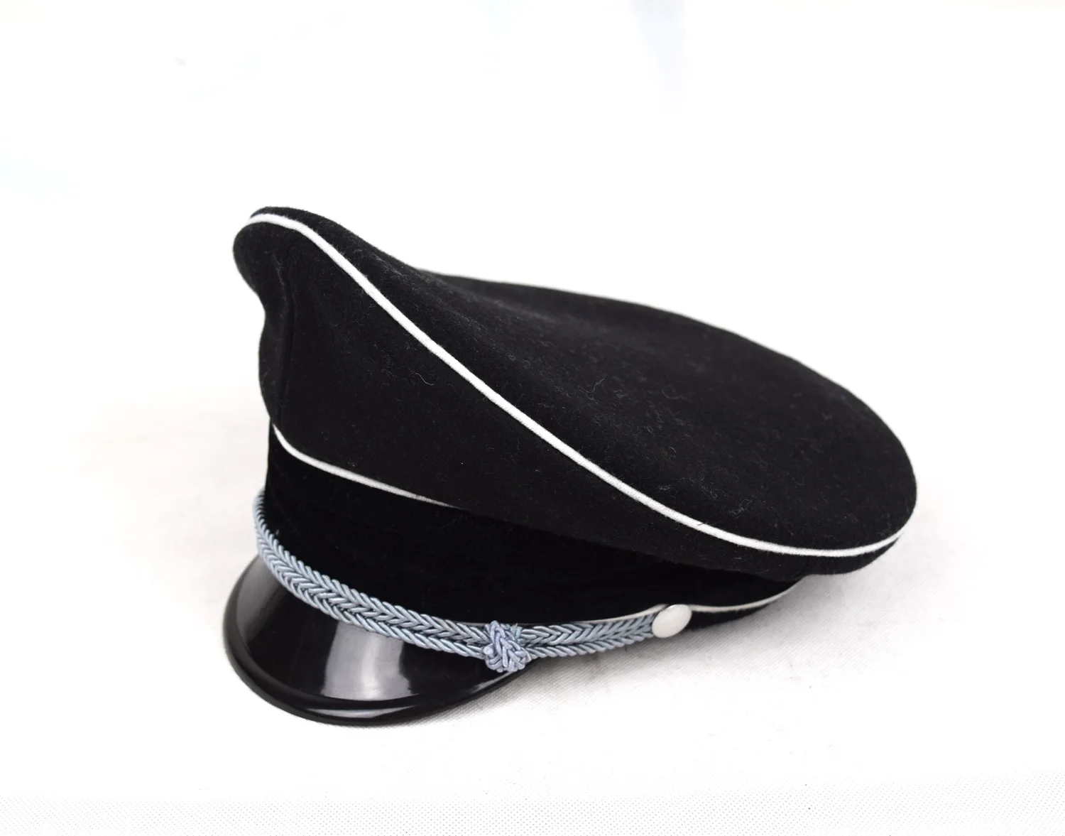 Cosplay German M32 Elite Officer Wool Hat Black Hat Sweat Ring Made Leather Replica