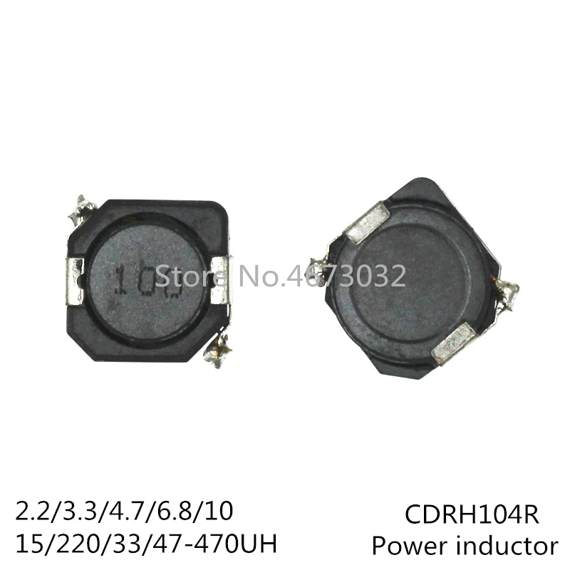 10PCS/lot SMD Power Inductors CDRH104R CD104R 10*10*4MM 2.2UH 3.3UH 4.7UH 6.8UH 10UH 22UH 33UH 47UH 68UH 100UH 150UH 220UH 330UH