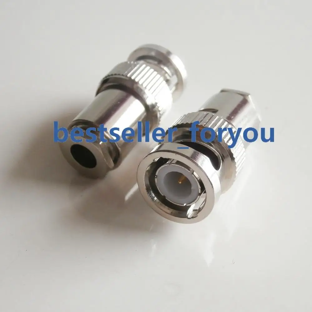 10Pcs BNC Q9 Male Plug Clamp For RG58 RG142 LMR195 RG400 Cable RF Coax Connector