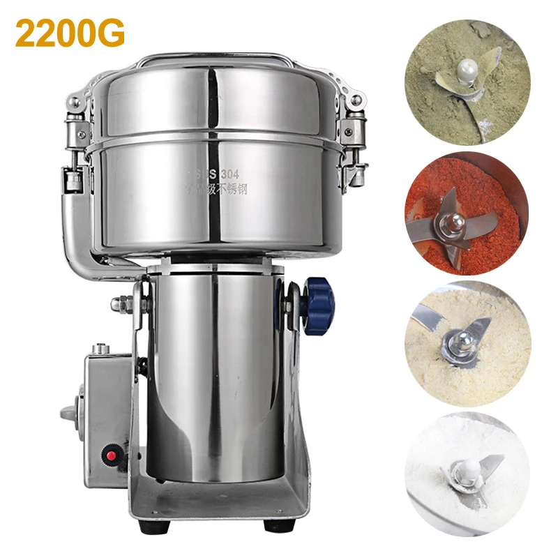 Food Grinder Spice Herb Salt Rice Coffee Bean Cocoa Corn Pepper Soybean Leaf Mill Powder Medicine Grinding Machine 220v/110v 1pc