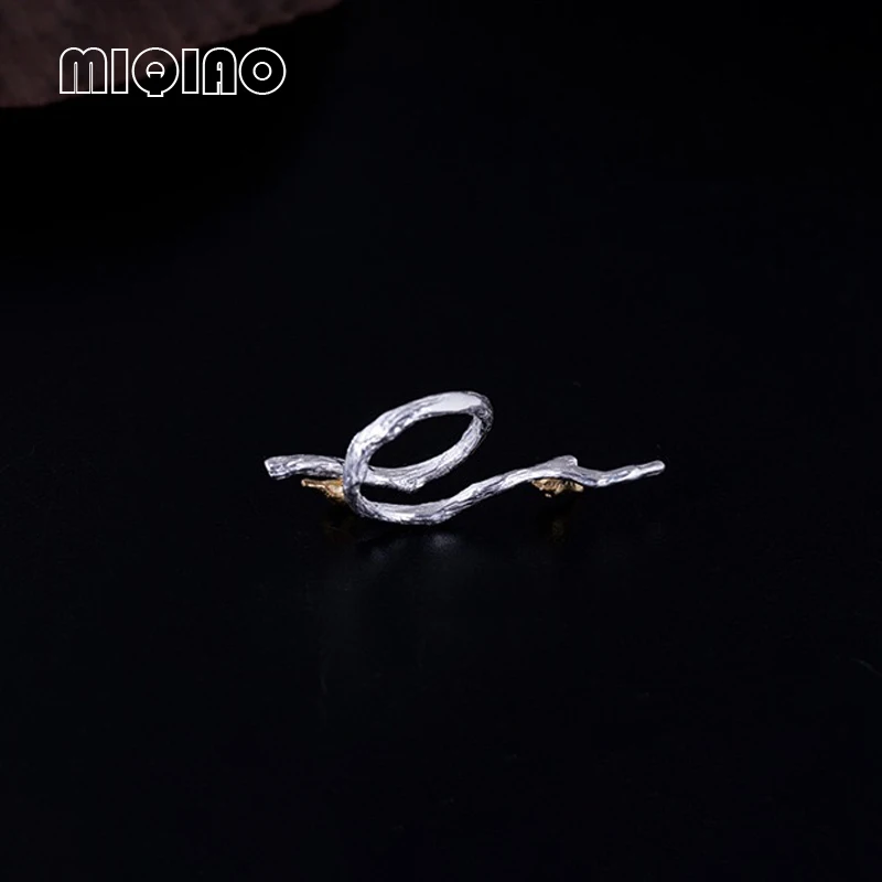 MIQIAO Unusual Silver Rings For Women Adjustable Bird On Fingers Vintage Female Cool Stuff Branch 925 Sterling Withered Rattan