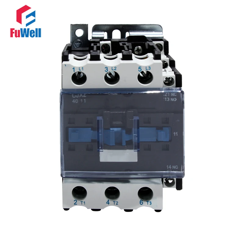 CJX2-4011 40A AC Contactor NO NC Coil Voltage Contactor 24V 36V 110V 220V 380V Normal Open Closed Alternating Current Contactor