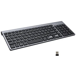 Hebrew English Characters Low Noise 101 Keys Slim Wireless Keyboard 2.4G Compact Keyboard for Laptop Windows PC Desktop Smart TV