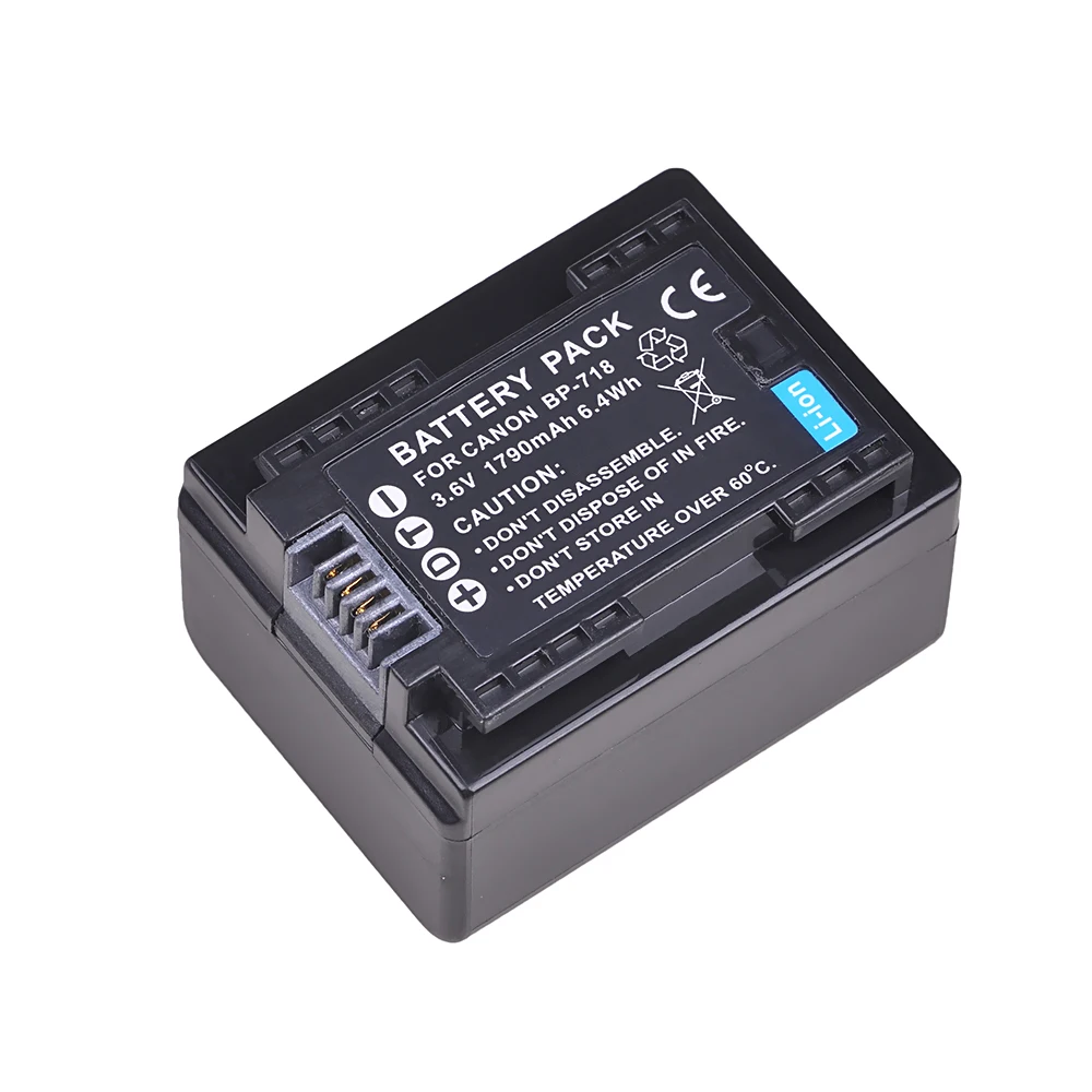 1790mAh BP-718 BP718 Battery for Canon BP 718 BP-727 BP-709 CG-700 VIXIA HF M50 M500 M52 R300 R32 R40 R42 R50 R52 R500 battery