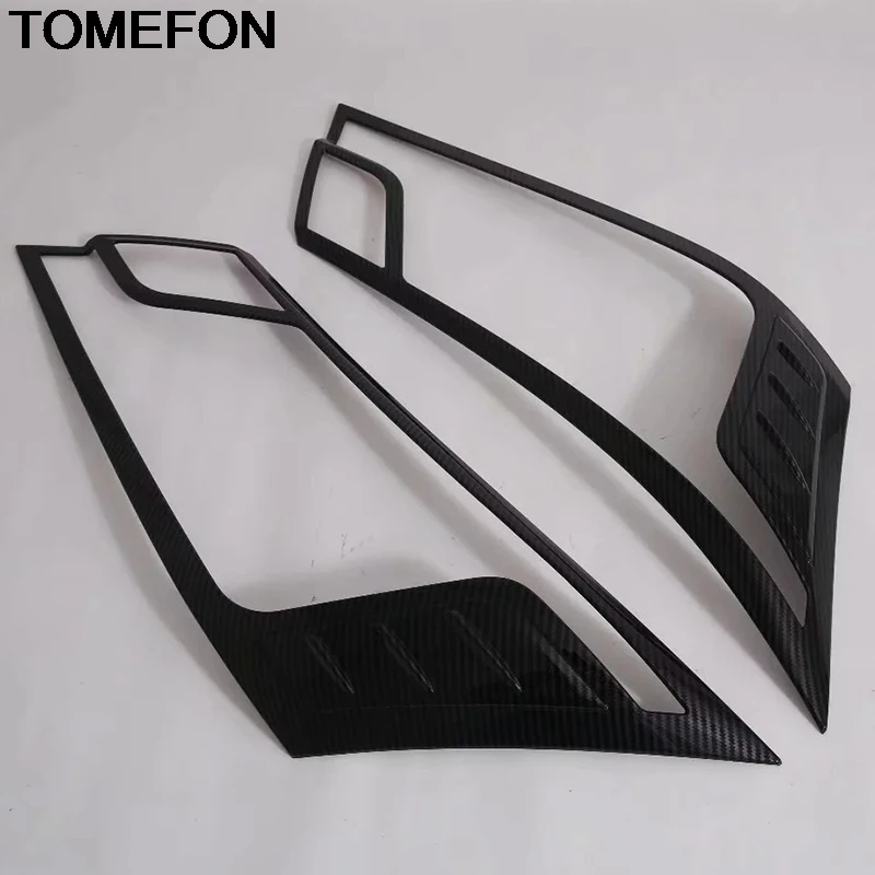 TOMEFON For Toyota Hiace Granvia Commuter 2019 2020 Front Head Light Lamp Detector Frame Sticker Styling Cover Trim Accessories