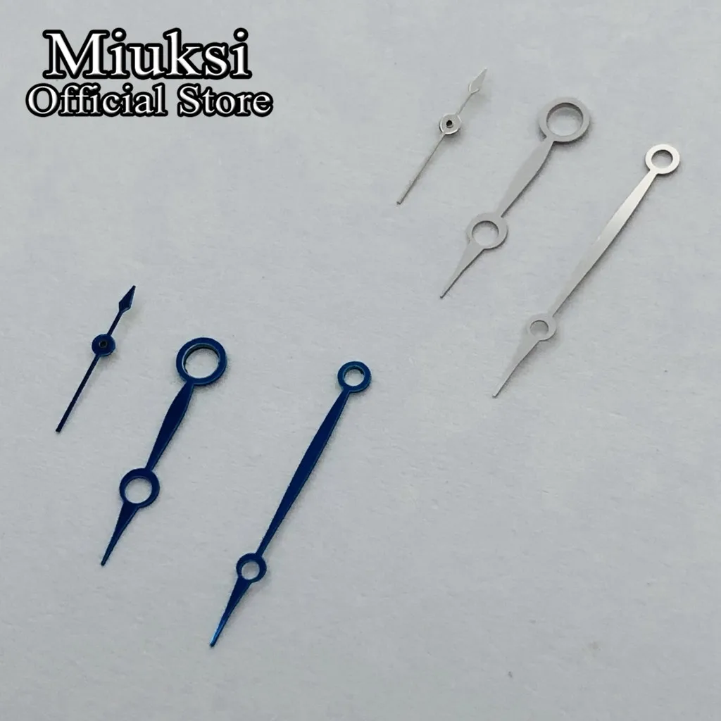 Miuksi silver blue watch hands fit ETA 6497 6498 or Seagull ST3600 ST3620 series movement