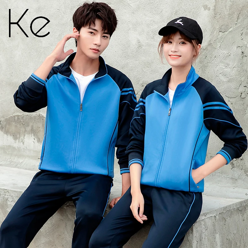 

KE442 New Uniforms Couple unisex Leisure polyester Sportswear men sports set men tracksuit women