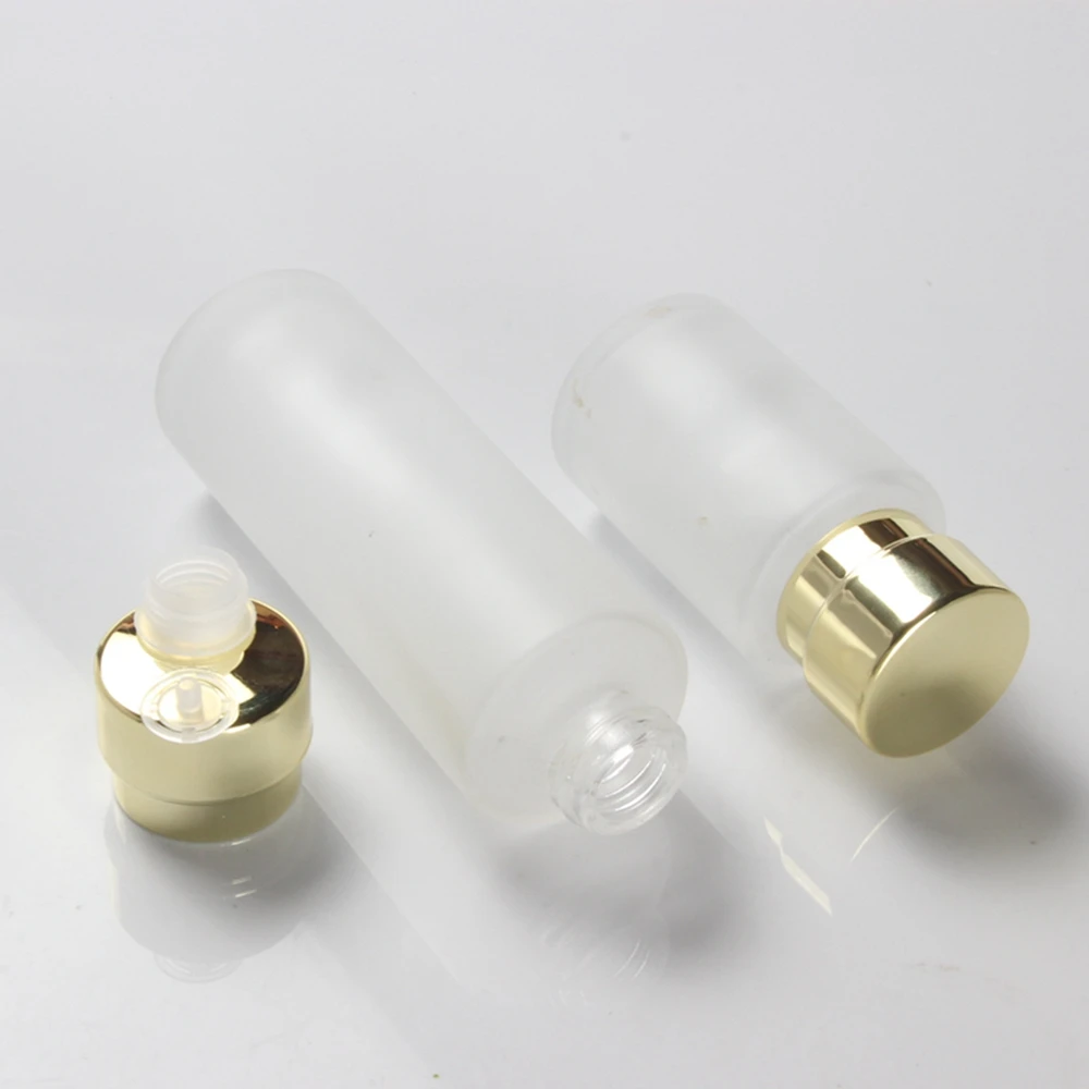 Empty Bottle Skincare,100ml Clear Frosted Inner Stopper Container