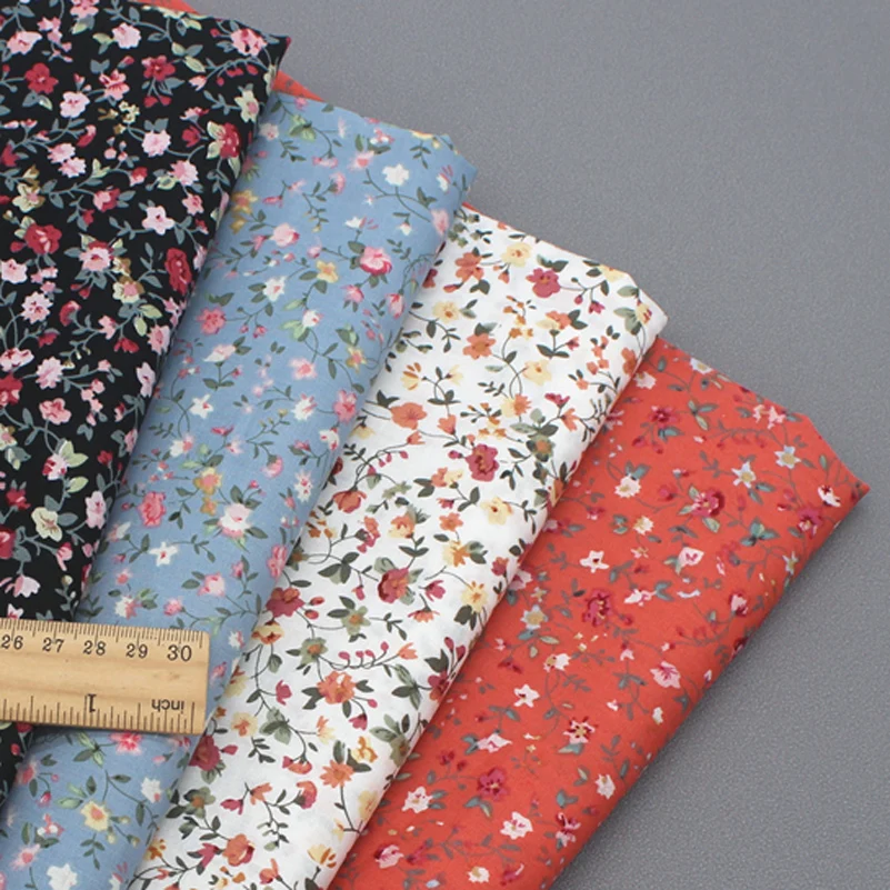 Pastoral Small Floral Printed Cotton Poplin Liberty Fabric Thin Muslin Sewing Accessories By Half Meter